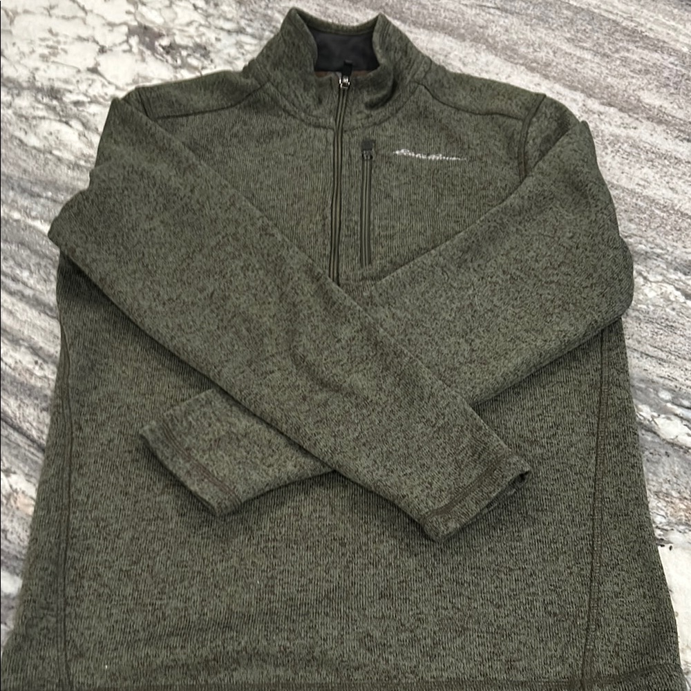 Eddie Bauer Green Quarter-Zip Pullover